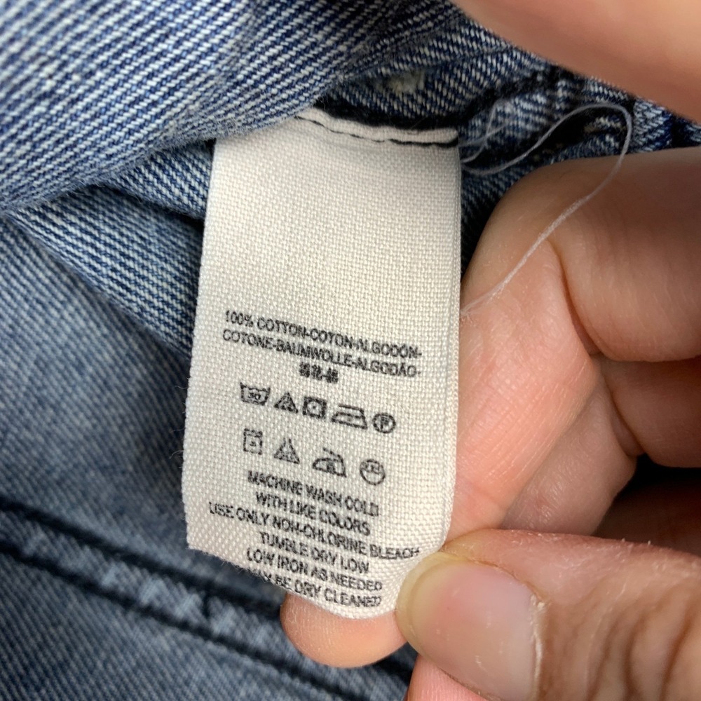 Free People Denim Cropped Jacket XS Hoodie Distressed‎ - Picture 11 of 14